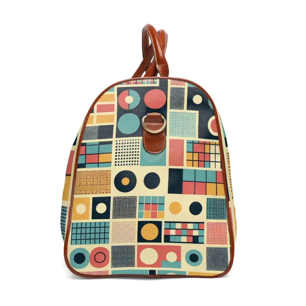 Retro Travel Bag with 60s Geometric Pattern 20’’ x 12’’