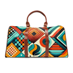 Retro Travel Bag with Bold Geometric Pattern 20’’ x 12’’