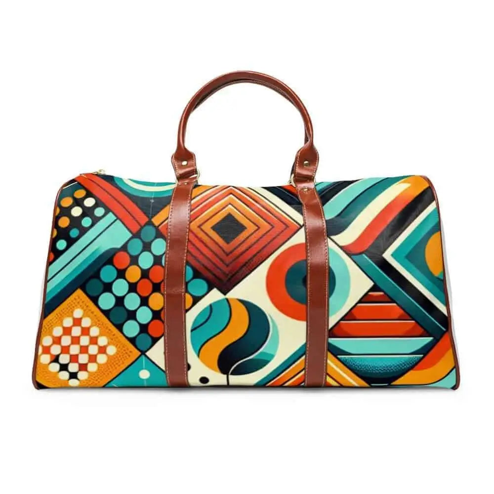 Retro Travel Bag with Bold Geometric Pattern 20’’ x 12’’
