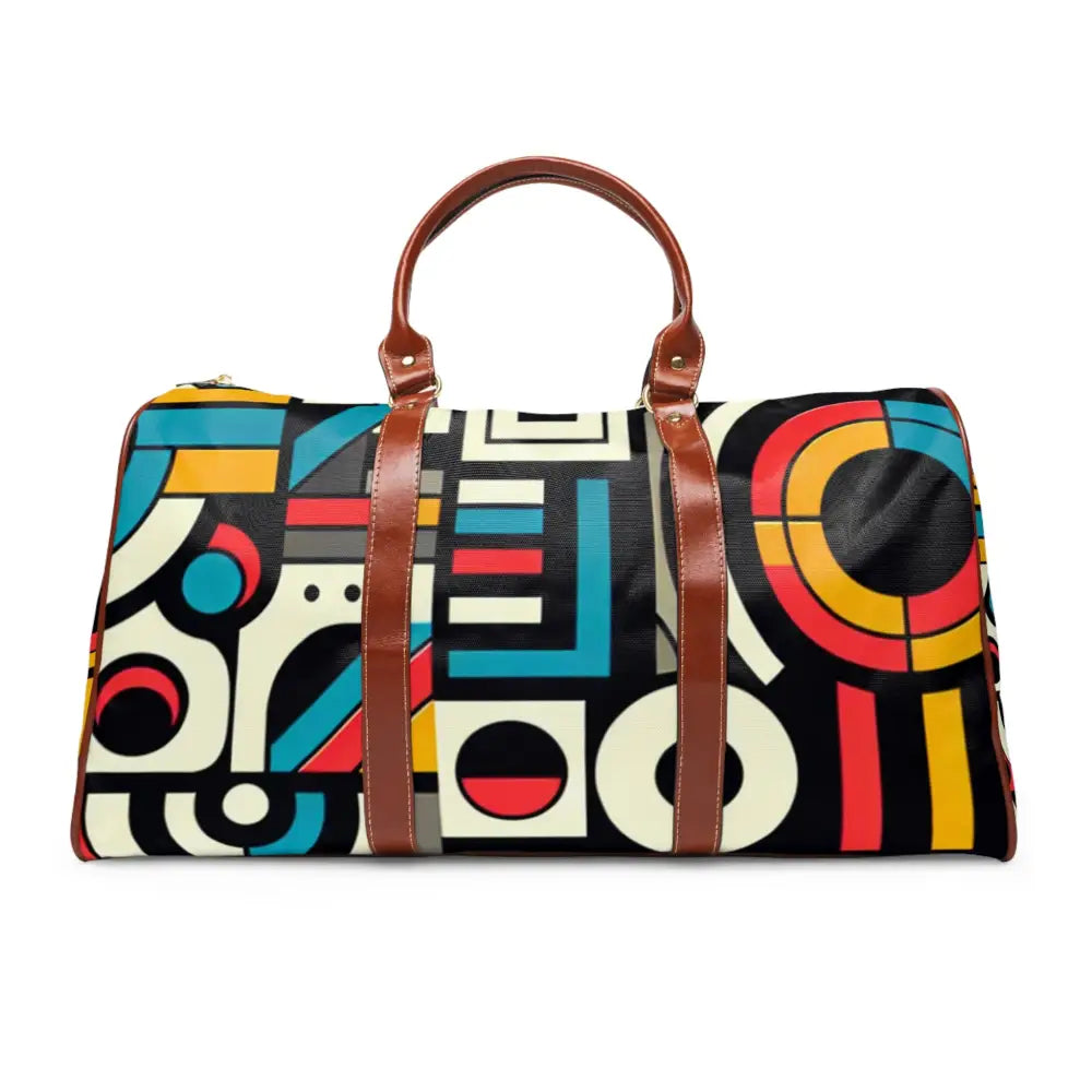 Retro Travel Bag with Vibrant Geometric Pattern 20’’ x 12’’
