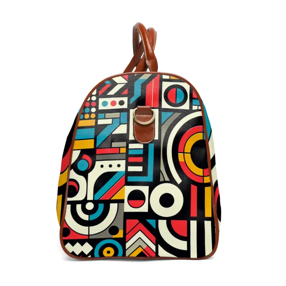 Retro Travel Bag with Vibrant Geometric Pattern 20’’ x 12’’