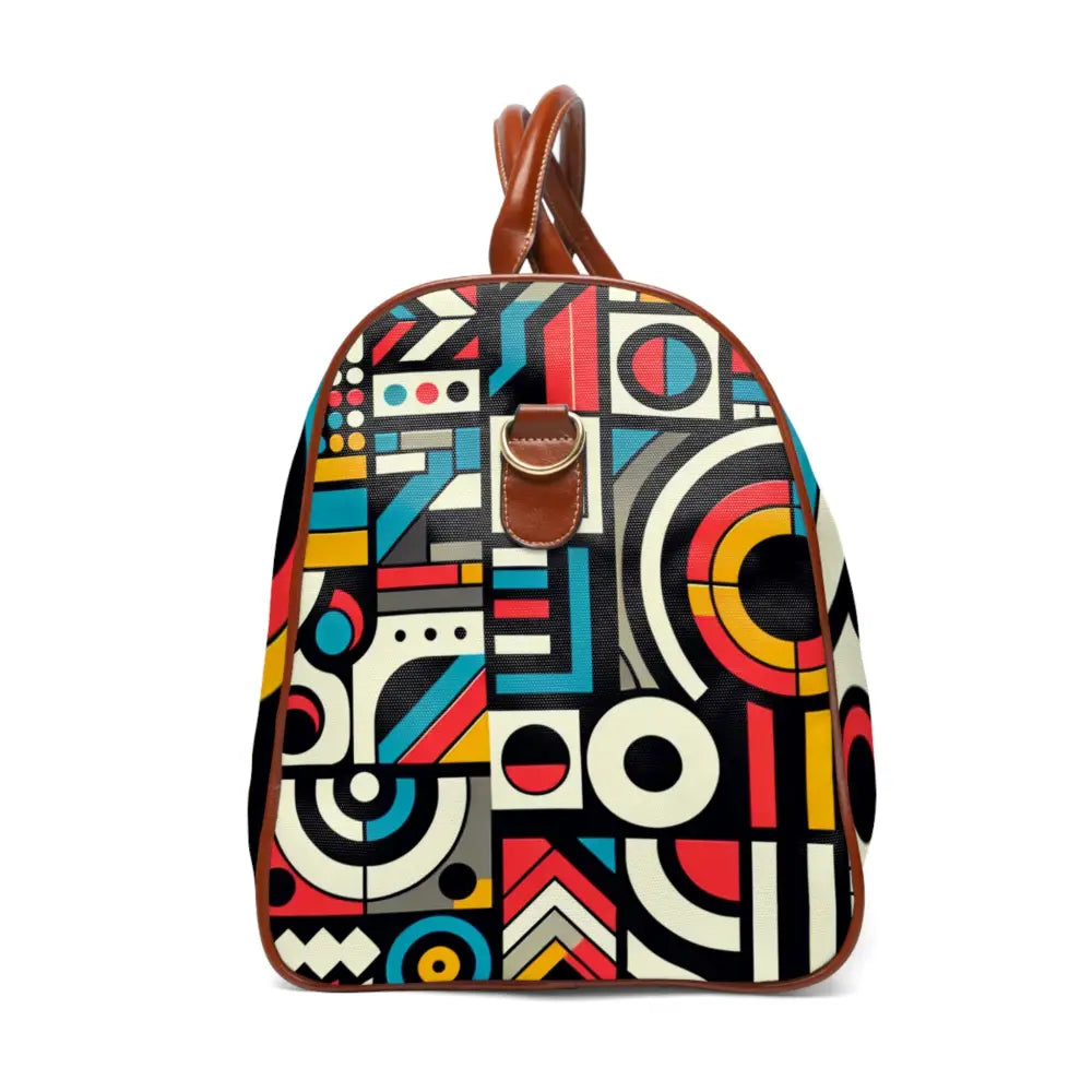 Retro Travel Bag with Vibrant Geometric Pattern 20’’ x 12’’