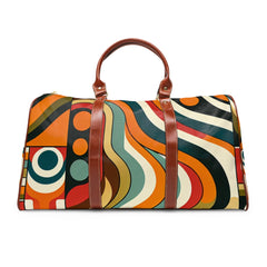 Retro Vibe Travel Bag with Geometric Pattern 20’’ x 12’’