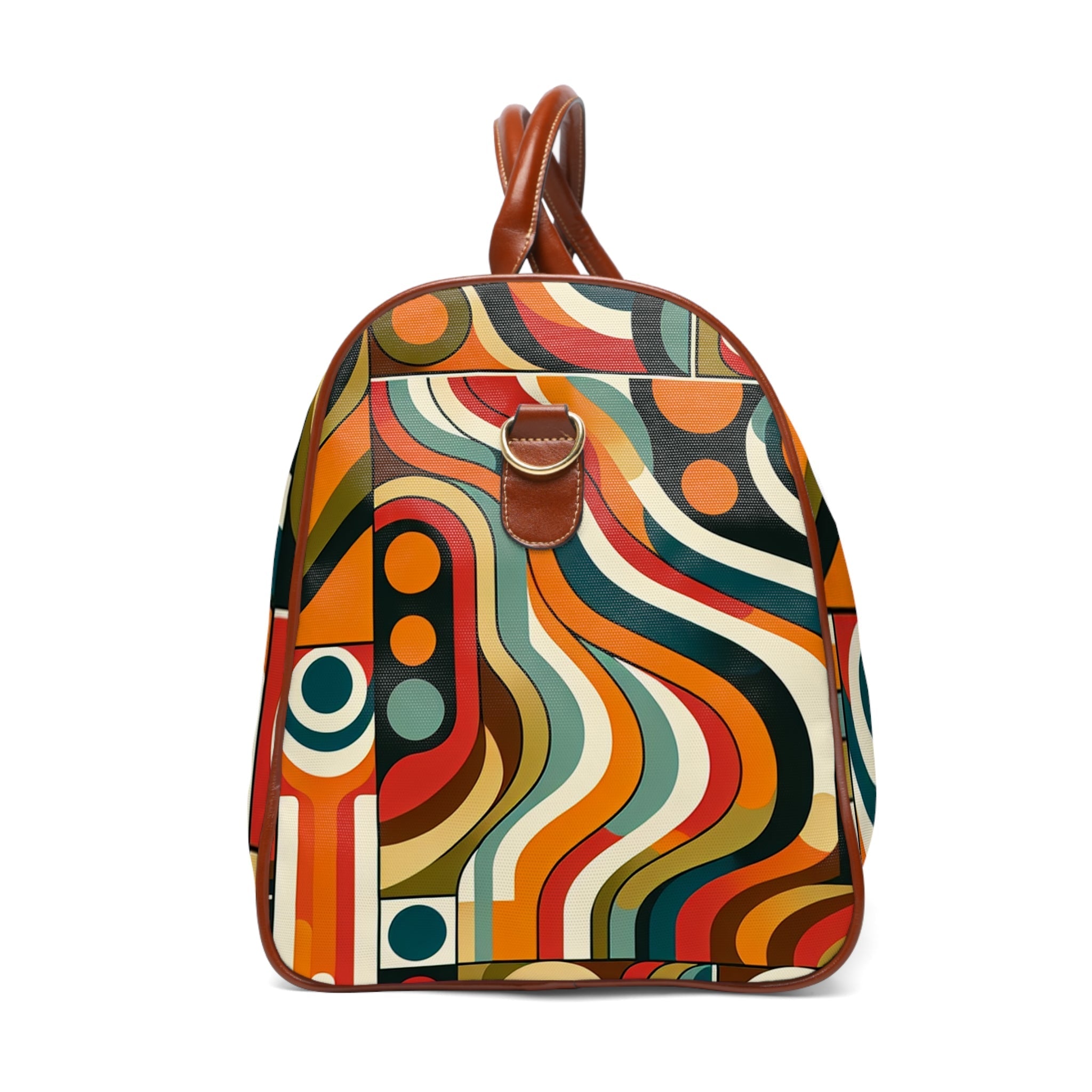 Retro Vibe Travel Bag with Geometric Pattern 20’’ x 12’’