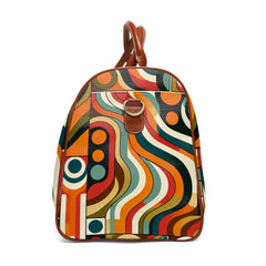 Retro Vibe Travel Bag with Geometric Pattern 20’’ x 12’’
