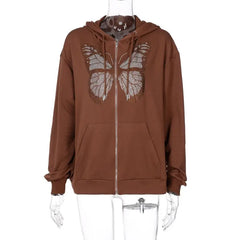 Rhinestone Butterfly Oversize Jacket