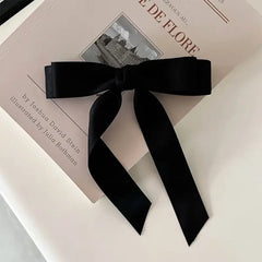 Ribbon Hair Clips with Cute Design Black