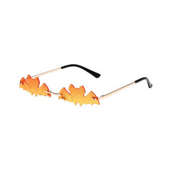 Rimless Bat Shape Sunglasses - Orange / One Size