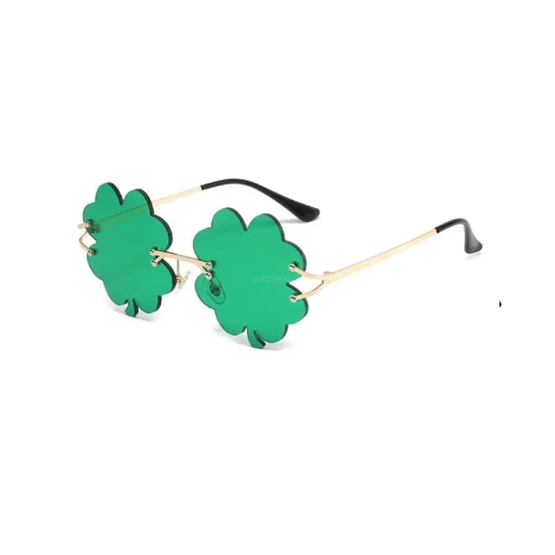 Rimless Clovers Shape Retro Sunglasses