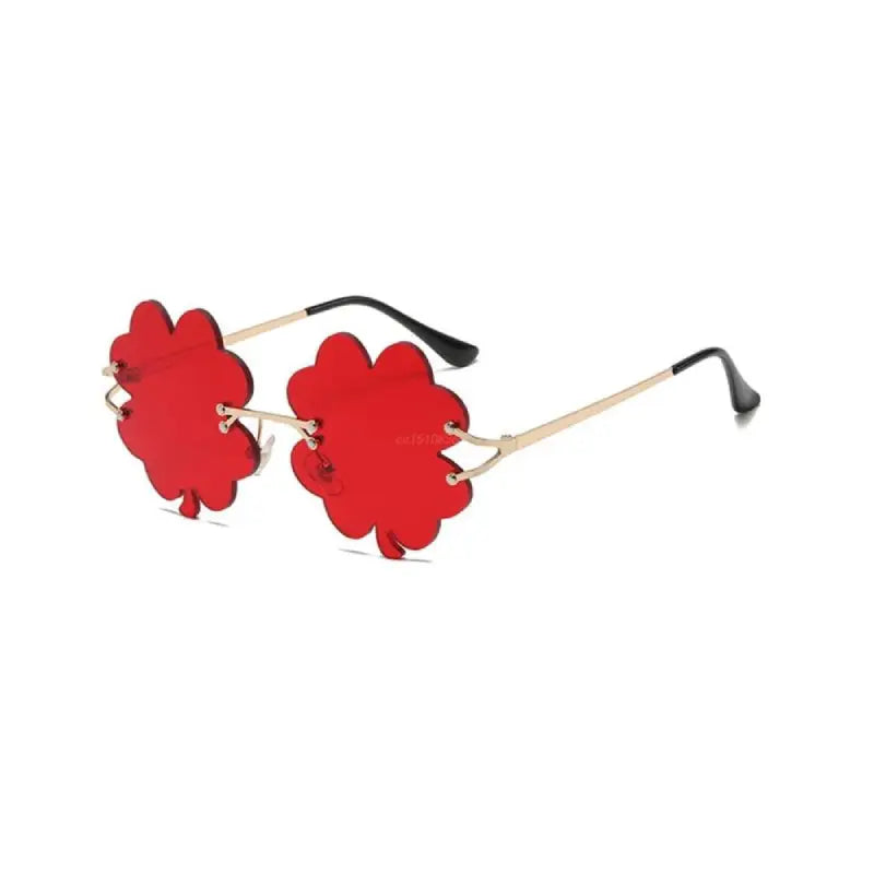 Rimless Clovers Shape Retro Sunglasses