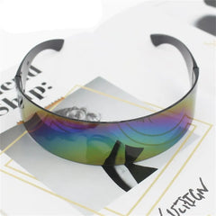 Rimless Futuristic Mask Sunglasses UV Protection