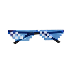 Rimless Irregular Mosaic Pixel Cartoon Sunglasses