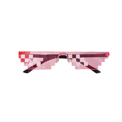 Rimless Irregular Mosaic Pixel Cartoon Sunglasses