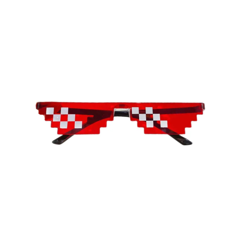 Rimless Irregular Mosaic Pixel Cartoon Sunglasses