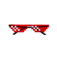 Rimless Irregular Mosaic Pixel Cartoon Sunglasses