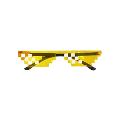 Rimless Irregular Mosaic Pixel Cartoon Sunglasses