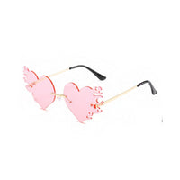 Thumbnail for Rimless Sunglasses Irregular Heart - Pink / One Size