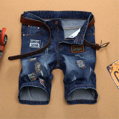 Ripped Skinny Denim Shorts - Blue / 28 - Short Pants