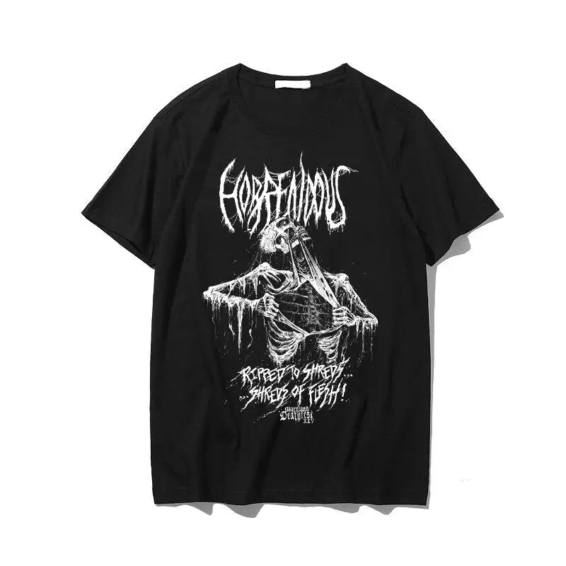 Ripped To Shreds Gothic Printed T-shirt - Black | skeletton