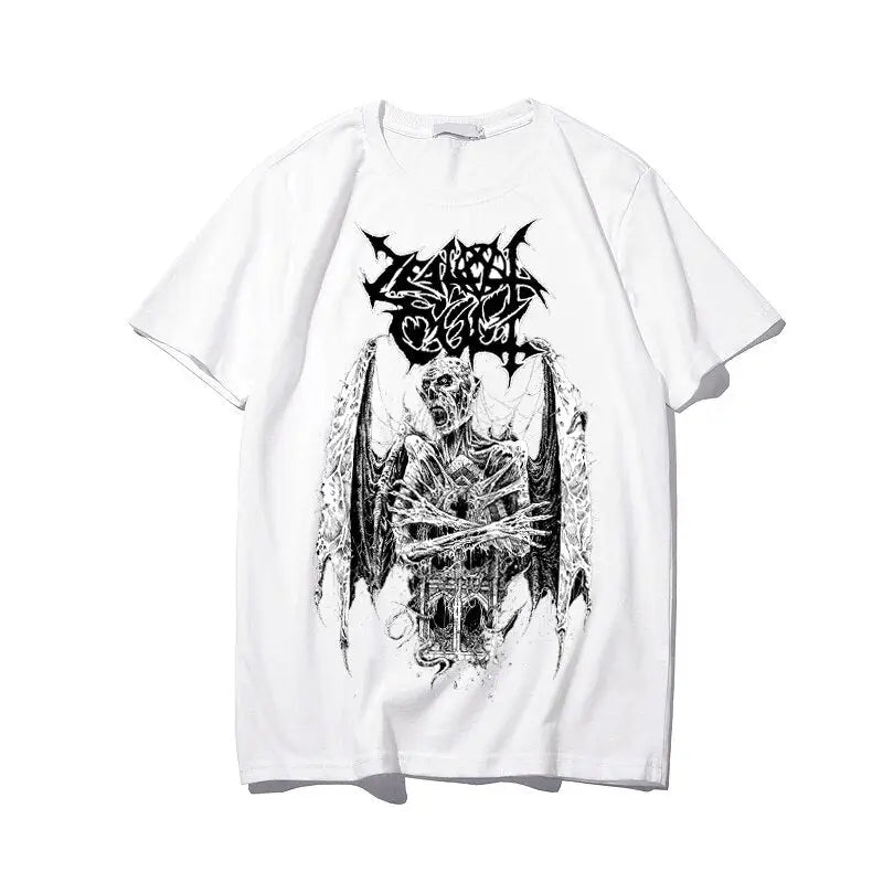 Ripped To Shreds Gothic Printed T-shirt - White | Demon