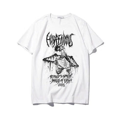 Ripped To Shreds Gothic Printed T-shirt - White | skeletton