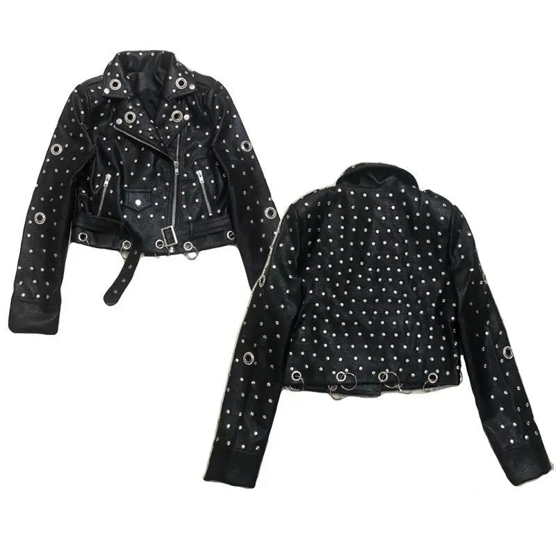 Rocker With Studded and Patches Jackets - Studded-Black / S