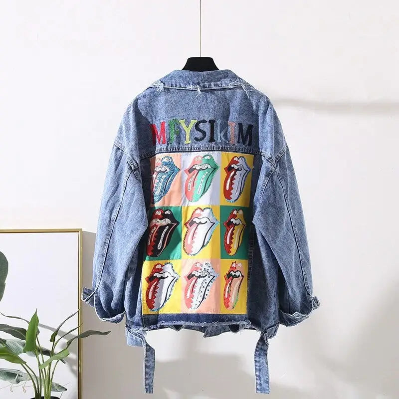 Rolling Stone ’Tongue and Lips’ Denim Jacket