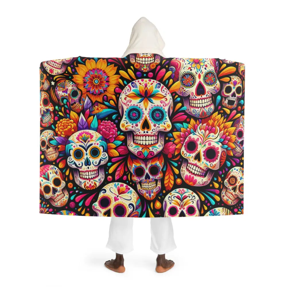 Rosalinda Calavera - Sugar Skull Hooded Sherpa Blanket