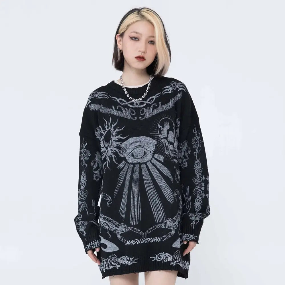 Rose Eye and Skull Scorpion Made Extreme Sweater