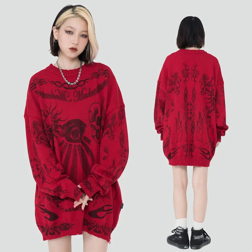 Rose Eye and Skull Scorpion Made Extreme Sweater