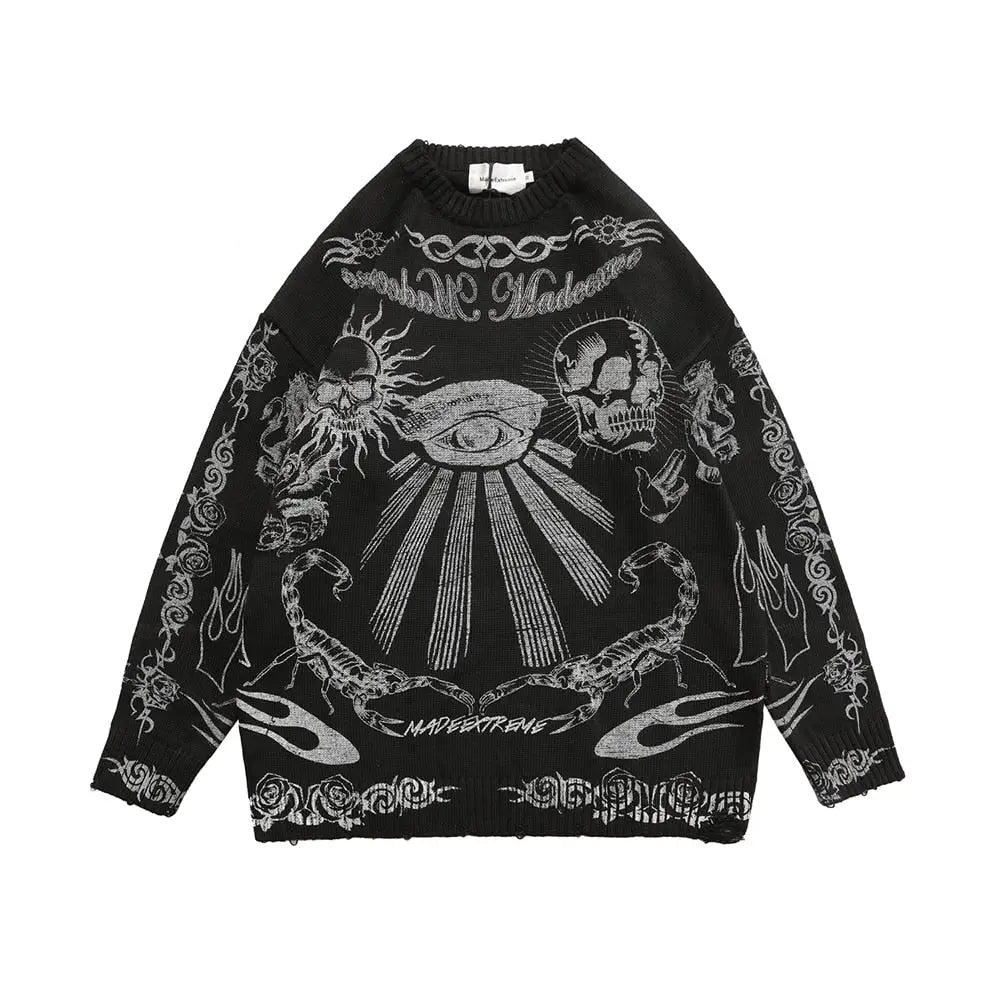 Rose Eye and Skull Scorpion Made Extreme Sweater