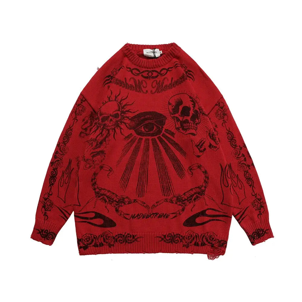 Rose Eye and Skull Scorpion Made Extreme Sweater