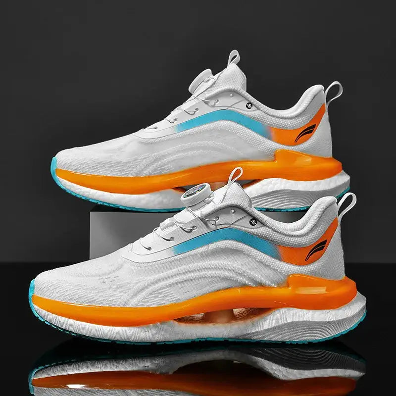 Rotating Button Breathable Loafers Sneakers Euro Size White