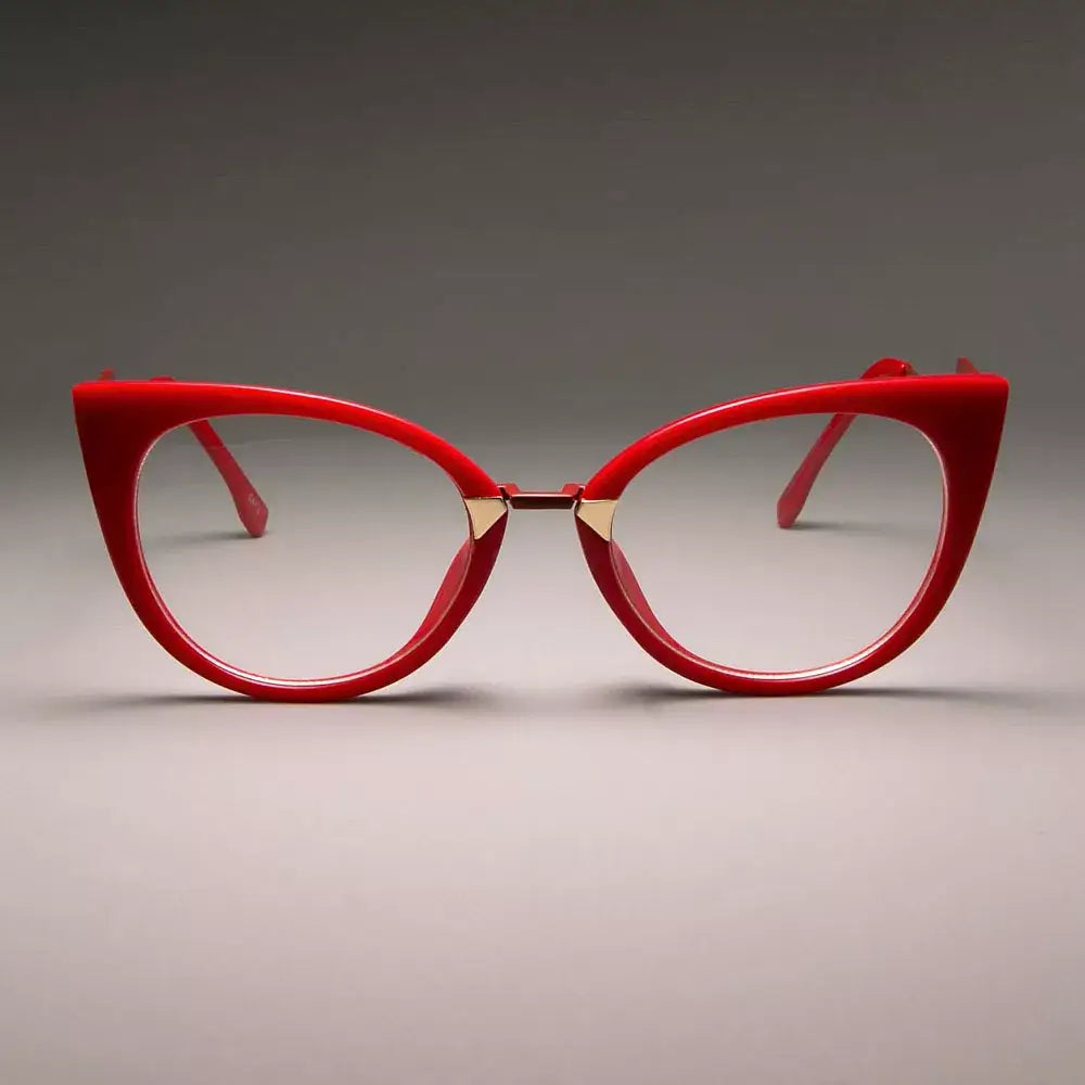 Round Eyeglasses Frames - Red Clear - Glasses