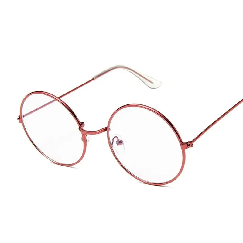Round Glasses Clear Lens Metal