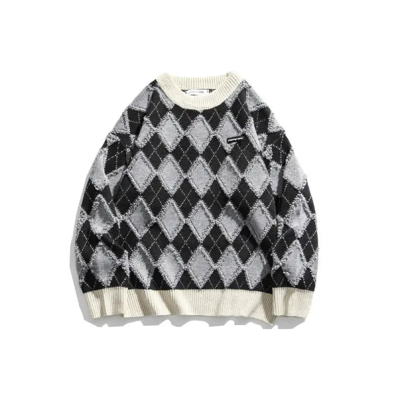 Round Neck Geometric Sweater