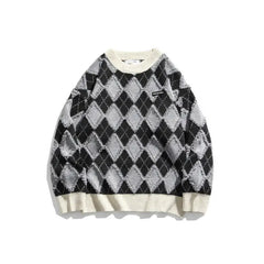 Round Neck Geometric Sweater