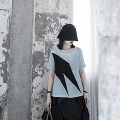 Round Neck Irregular Short Sleeve T-shirt