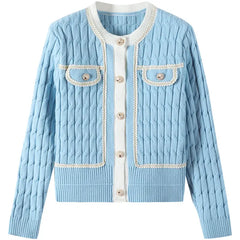 Round Neck Loose Knit Cardigan