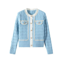 Round Neck Loose Knit Cardigan