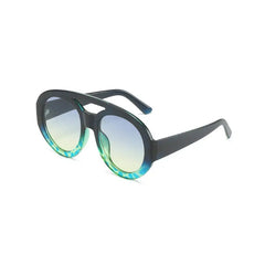 Round Oversized Sunglasses - Black / One Size