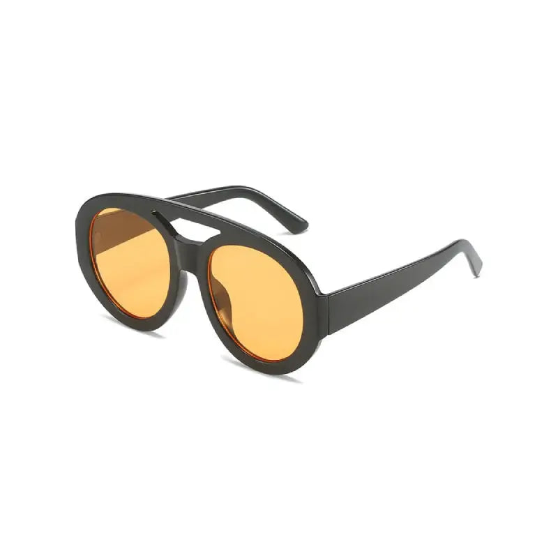 Round Oversized Sunglasses - Yellow / One Size