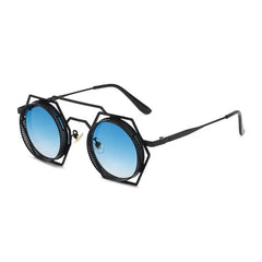 Round Sunglasses With Polygonal Base