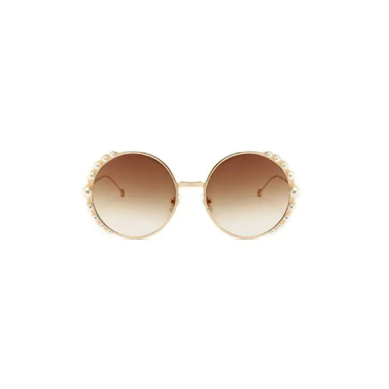 Round synthetic lateral Pearls Sunglasses