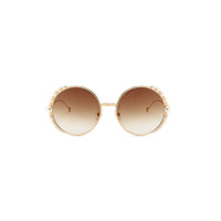 Thumbnail for Round Imitation Pearls Sunglasses - Gold / Gradient