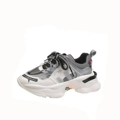 Round Toe Platform Chunky Sneakers - Gray / 35 - Shoes