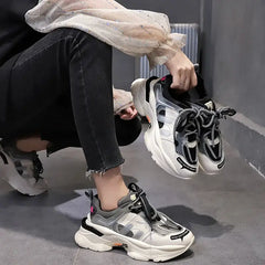 Round Toe Platform Chunky Sneakers