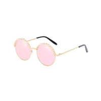 Thumbnail for Round Imitation Pearls Sunglasses - Gold-Pink / One Size