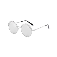 Round top decor with Pearls Sunglasses - Silver-Silver / One