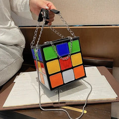 Rubik’s Cube Design With Metal Chain Bags